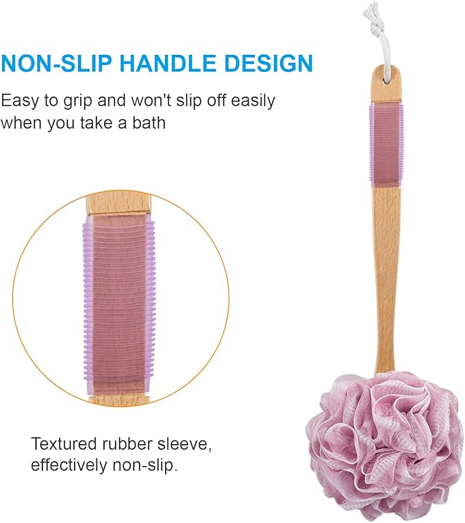 AmazerBath Shower Sponge Loofah Back Scrubber, PE Soft Mesh Loofah Body Scrubber - Image 3