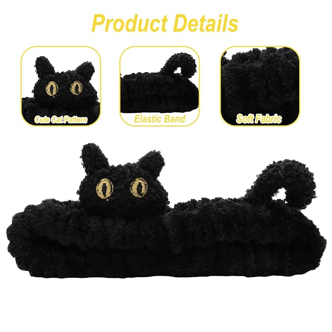 Funny Cat Headband for Women, Cute Animal Duck Frog Dinosaur Snail Kawaii Spa - Image 3