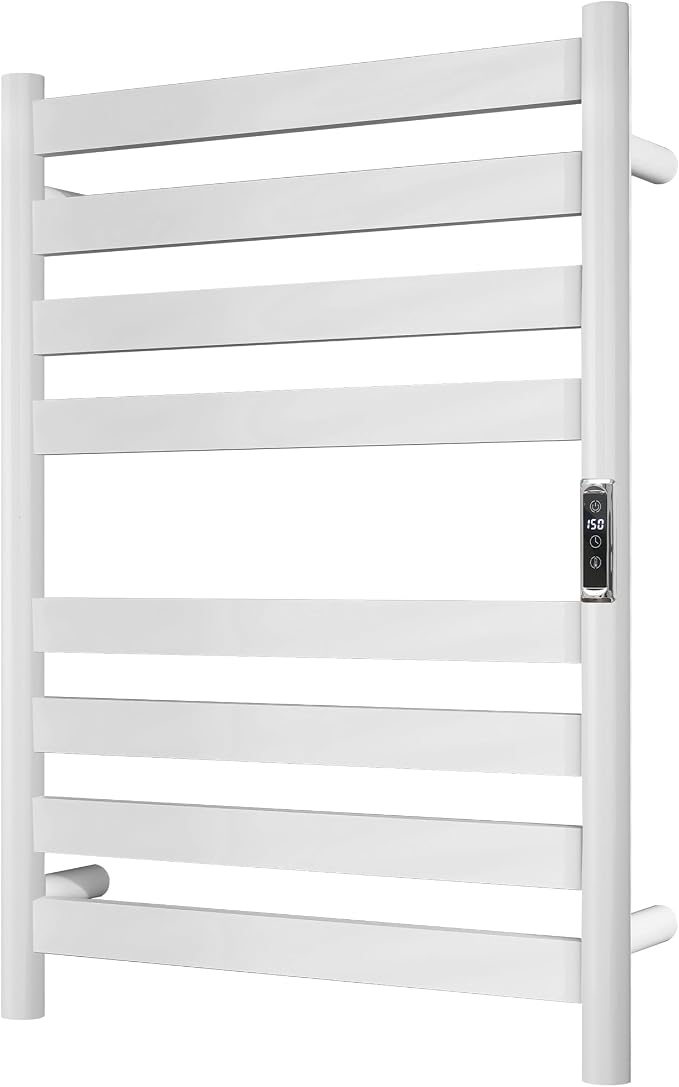 Heated Wall Mounted Electric Towel Warmer Rack, Timer & Temperature Control - Image 8