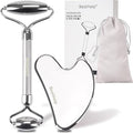 Bealihelp Face Roller and Gua Sha, Stainless Steel Facial Roller and Guasha Tool by Bealihelp