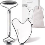 Bealihelp Face Roller and Gua Sha, Stainless Steel Facial Roller and Guasha Tool by Bealihelp