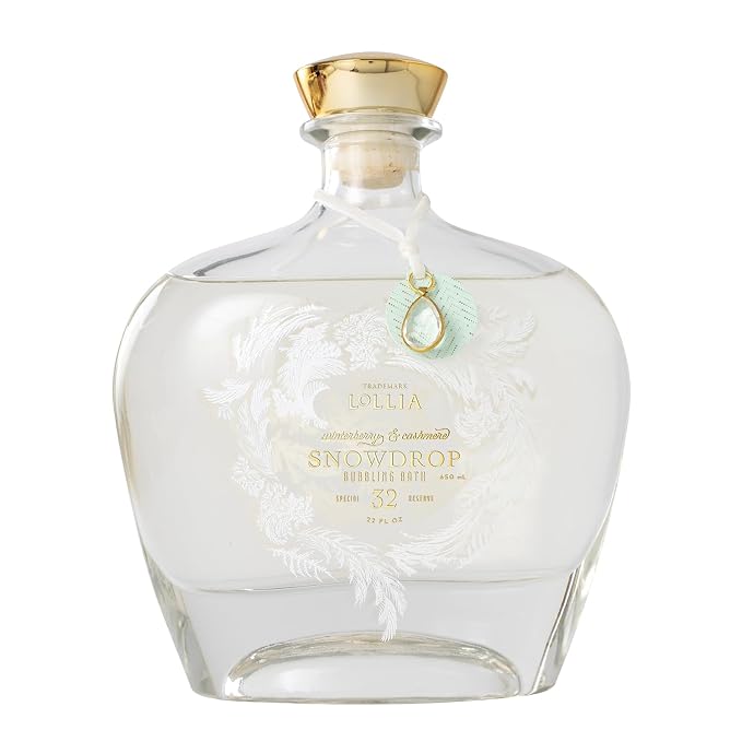 Lollia Snowdrop Bubble Bath, 22 fl oz, 650 ml, Winterberry & Cashmere Fragrance by LOLLIA