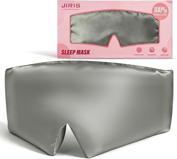 Silk Sleep Eye Mask for Side Sleeper Men Women, Eye Mask Sleeping 100% 22 Momme by JIRIS