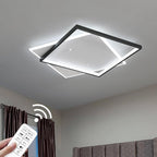 Shine LUEST Black Modern LED Bedroom Ceiling Light Dimmable Flush Mount Ceiling - Image 3