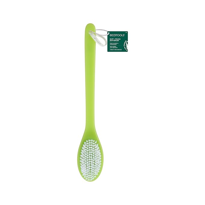 EcoTools Buff + Polish Bath Brush, Long Handle to Cleanse & Exfoliate Back & by EcoTools