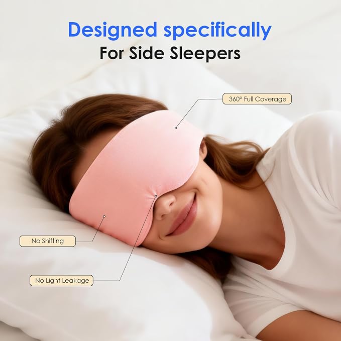 Weighted Eye Mask for Sleeping, Soft Minky Sleep Mask for Side Sleeper - Image 4