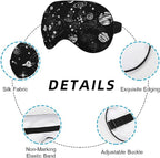Space Galaxy Sleep Eye Mask Universe Star Moon Planets Constellation Black Silk - Image 3