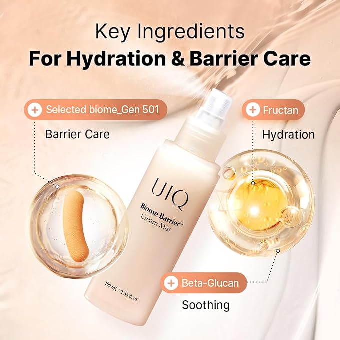 UIQ Biome Barrier Cream Mist, Skin Microbiome-Powered Face Mist - Image 6