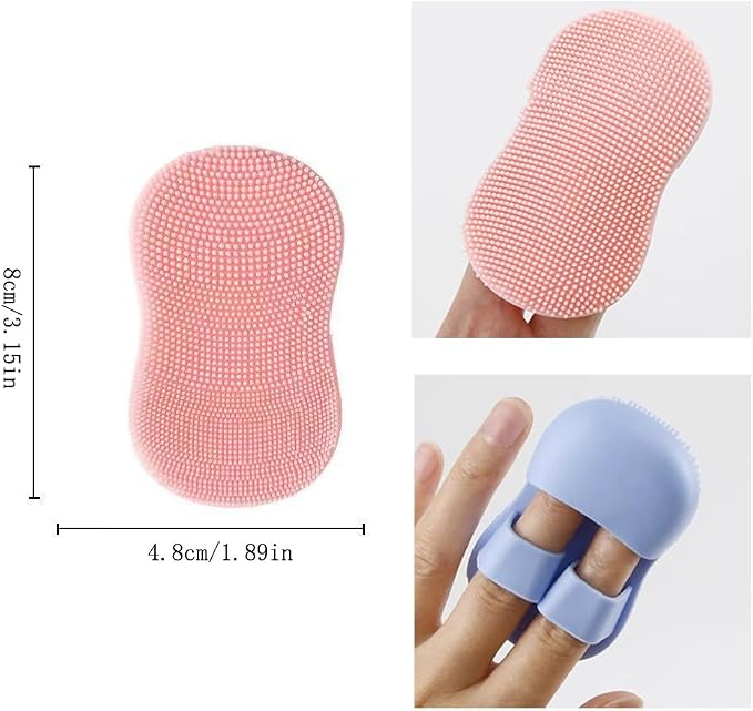 6 Pack Face Scrubber Mini Facial Brush Silicone Wash Exfoliator Finger Glove - Image 2