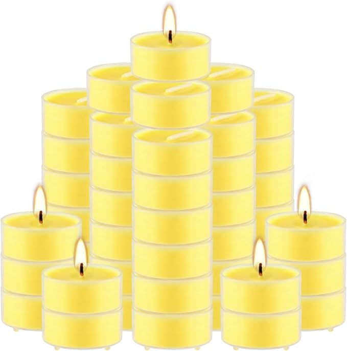 Fclayvts 3.5-Hour 50Pack Citronella Tealight Candles, Outdoor and Indoor Summer - Image 2