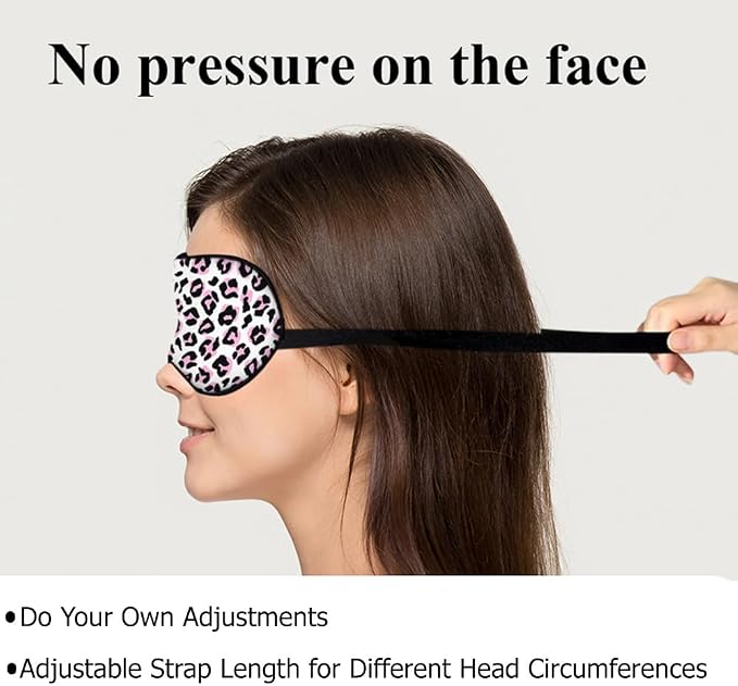 Leopard Eye Mask Sleeping Mask Pink Black Leopard Print Animal Sleep Masks - Image 4