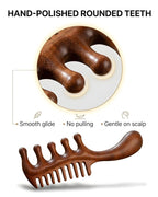 Wooden Scalp Massager Comb – Natural Wood Wide & Fine Tooth - Image 7