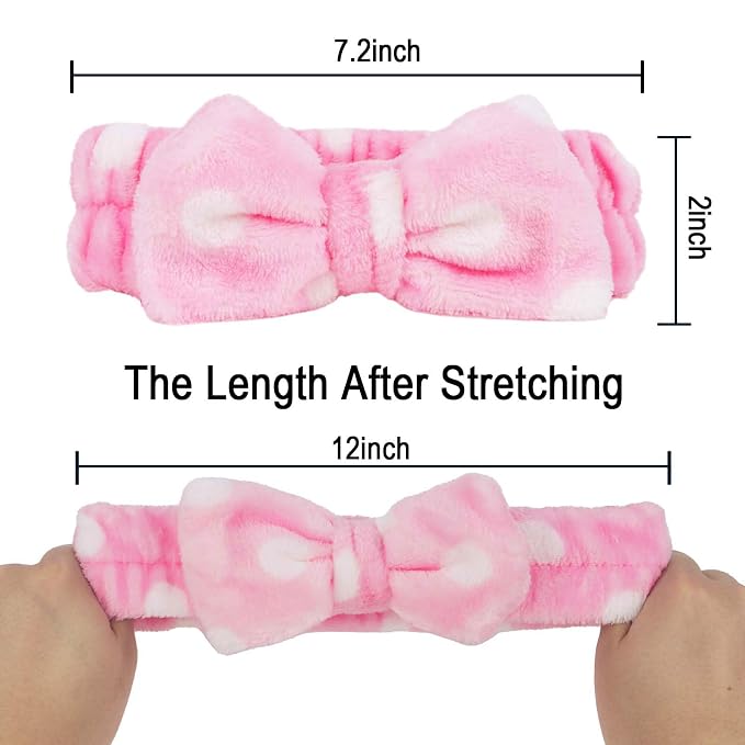 Casoty 6 Pcs Makeup Hair Headbands, Soft Coral Fleece Spa Headband - Image 6