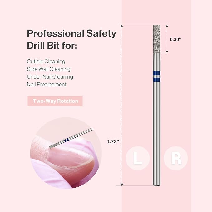 MelodySusie 2mm Barrel Shape Cuticle Clean Nail Drill Bit 3/32'', Professional - Image 5