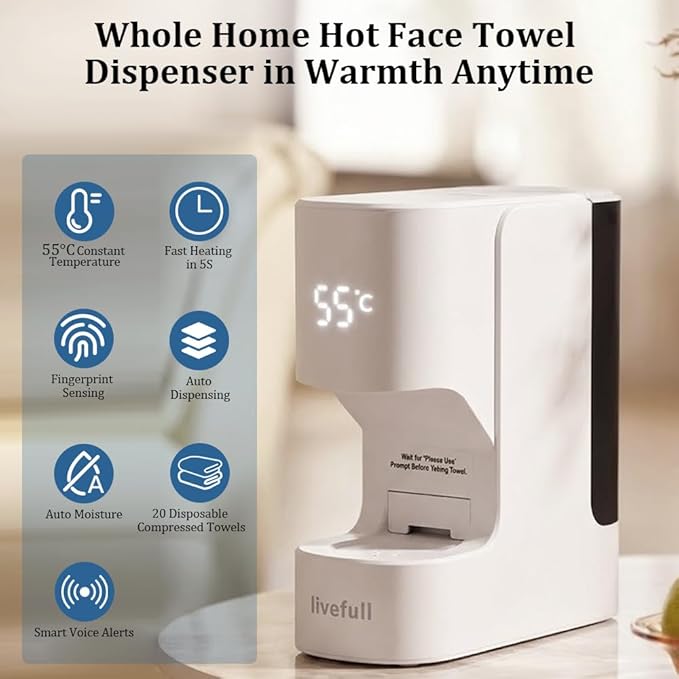 Hot Towel Warmer for Face, 5s Fast Heating Hot Towel Dispenser, Auto Dispensing - Image 2