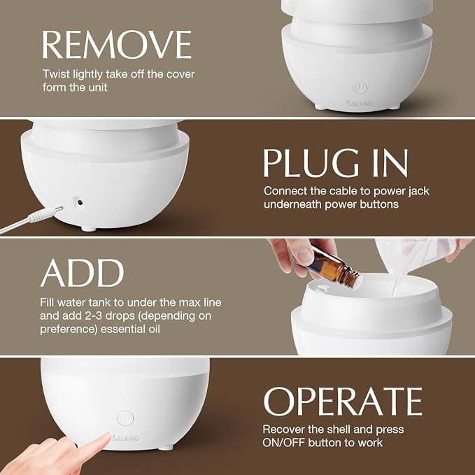 SALKING Essential Oil Diffuser, 100ml Small Aromatherapy Diffuser - Image 7