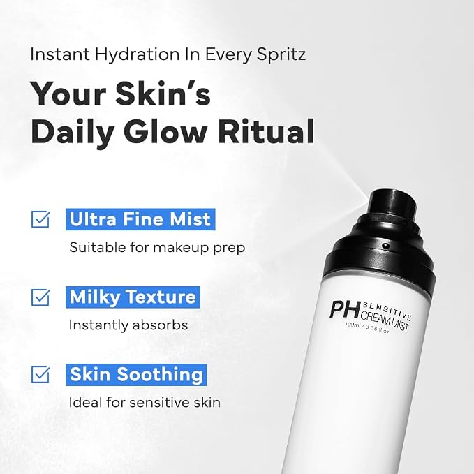 SAM'U PH Sensitive Cream Mist, Ceramide Face Mist, Hypoallergenic Facial Spray - Image 2