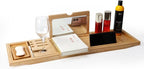 Bathtub Tray Table with Mirror and Bath Pillow, Expandable and Foldable Bamboo - Image 2