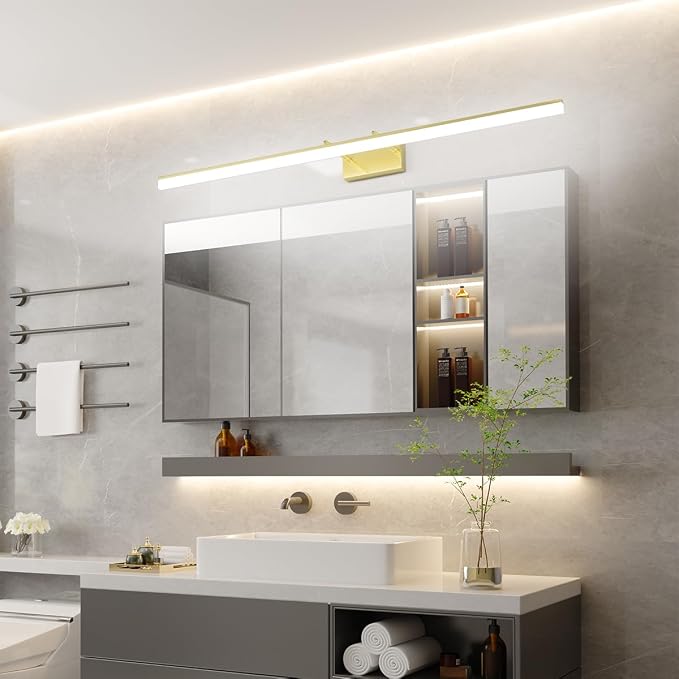 Aipsun 48inch Bathroom Vanity Light Brushed Gold Modern LED Vanity Lighting - Image 5