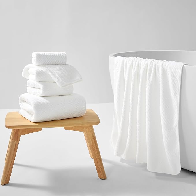 REDKISS Ultra Soft 6 Piece Towel Set, Premium White Towels - Image 2