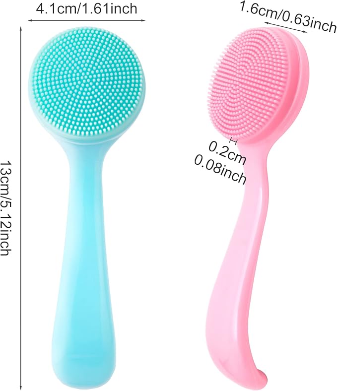 HINZIC 4 Pack Silicone Manual Facial Cleansing Brush, Skin Friendly Waterproof - Image 2