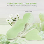 2PCS Jade Stone Gua Sha Set Face Massager Jade Facial Tools Body Lymphatic - Image 4