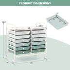 Giantex 12 Drawers Rolling Cart, Mobile Storage Drawer Cart, Classroom - Image 3