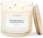 Calyan Wax Co. Evergreen & Eucalyptus 3 Wick Scented Candle by CalyanWaxCo