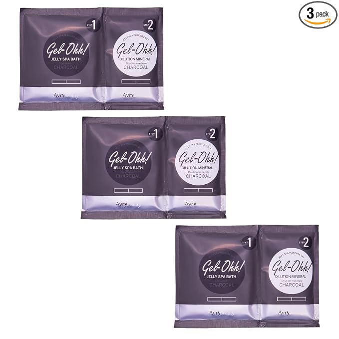 AvryBeauty Gel-Ohh Jelly Spa Bath 3 Pack, Charcoal Infused, Ginger and by AVRYBEAUTY