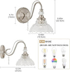 1 Piece Brushed Nickel Finish Wall Sconce, 1-Light Modern Wall Sconce - Image 6