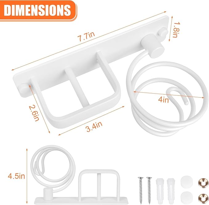 YUET Hair Dryer Holder Hairdryer Station Wall Mounted Shelf Bracket - Image 5