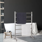 Freestanding Towel Warmer 6 Bars Plug-in Option 3 Working Modes Mirror Polished - Image 2