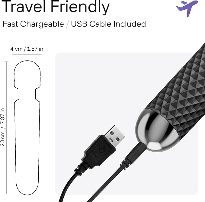 bed geek Handheld Cordless Personal Wand Massager – Waterproof, USB Rechargeable - Image 6