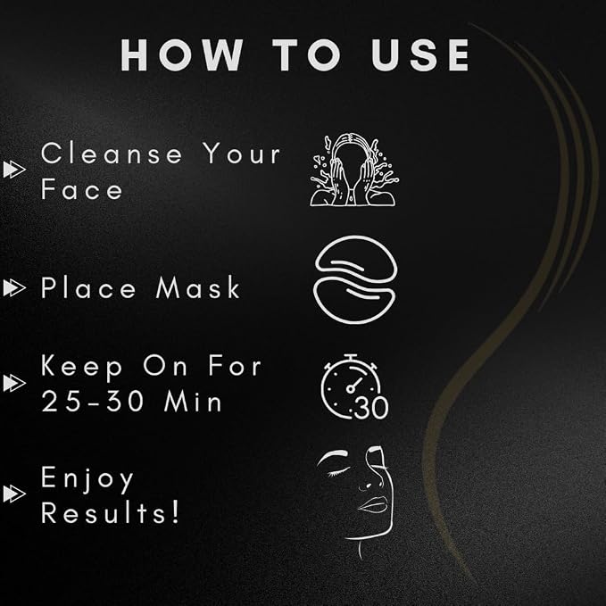 OMWAH Activated Charcoal Hydrogel Under Eye Patches, Snail Mucin Moisturizer & - Image 2