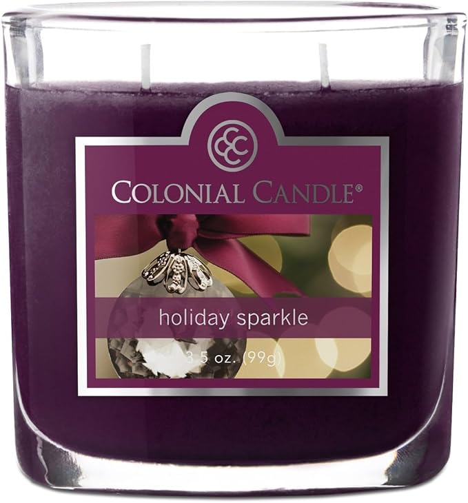 Colonial Candle Holiday Sparkle Scented Jar Candle, 2 Wick, 3.5 oz, Mottled Wax by ColonialCandle