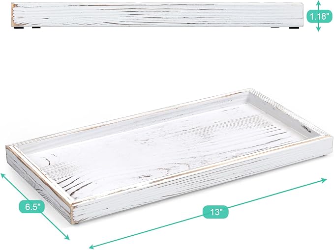 ALELION 13" White Bathroom Vanity Tray - Image 4