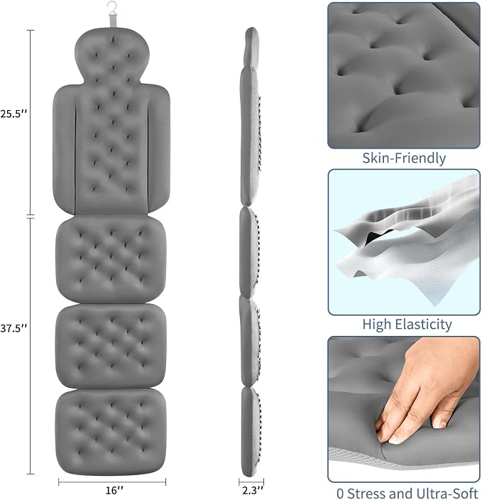 Bath Cushion, Full Body Bathtub Pillow - Image 6
