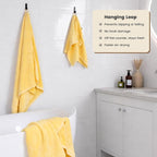 SEMAXE 4 Piece Yellow Bath Towel Set - Image 4