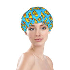 Yellow Rubber Duck Shower Cap For Women Adjustable Double Waterproof Layers - Image 3