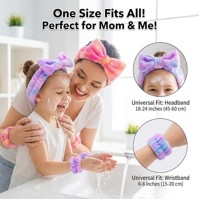 8 Pcs Spa Headband and Wristbands Set - Image 3