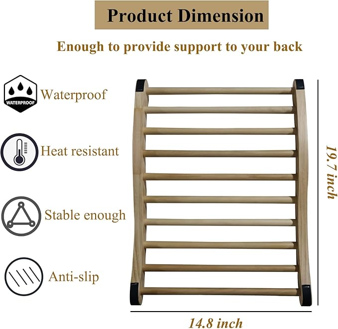 Non-Toxic Cedar Sauna Backrest for Barrel or Infrared Sauna, - Image 6