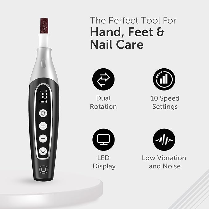 UTILYZE PediLux Pro Professional Manicure Pedicure Kit, Thick Toenail Grinder - Image 7