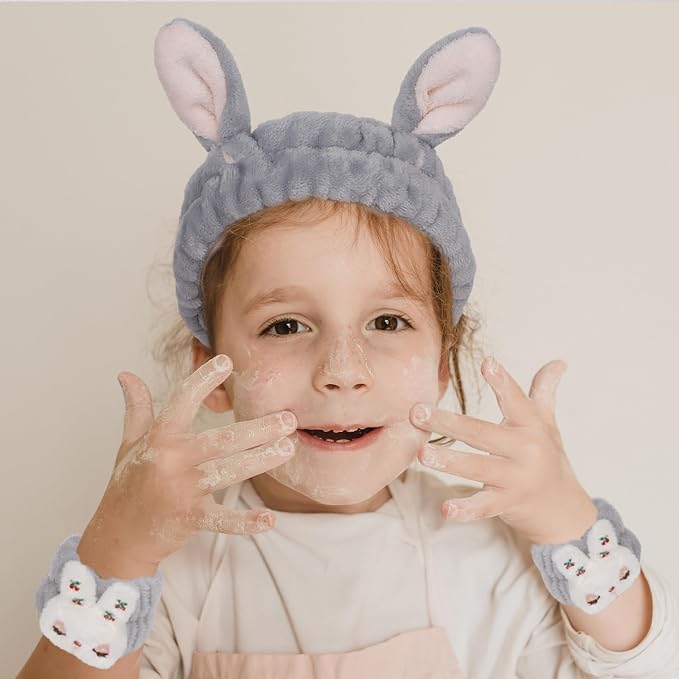 YISSION 4PCS Spa Headband cat/bear/Snail/Bunny Ears Head Band - Image 3