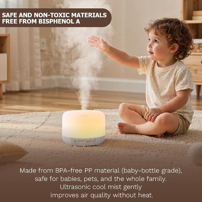 500ml Premium Essential Oil Diffuser, Quiet 4-in-1 Ultrasonic Aromatherapy - Image 6