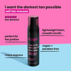 b.tan Ultra Dark Self Tanner Mousse | I Want The Darkest Tan Possible - Image 3