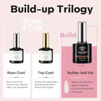 modelones Top Coat with Builder Nail Gel, Nude Pink Color Builder Top Nail Kit - Image 2
