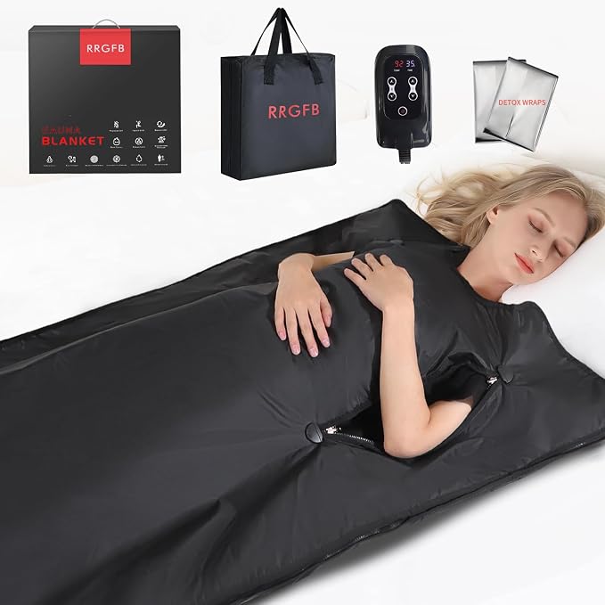 Portable Infrared Sauna Blanket, Detox & Relaxation at Home, Adjustable Timer by Unknown