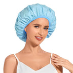 Shower Cap for Women Waterproof Reusable, Large Shower Cap Non-Slip by KAFTERI
