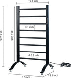 MyGift Hotel Series Matte Black Carbon Steel Towel Warmer Rack - Image 6