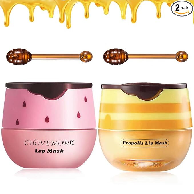 Strawberry & Honey Lip Balm, Vitamin E Lip Masks & Moisturizing Propolis by Alisesun